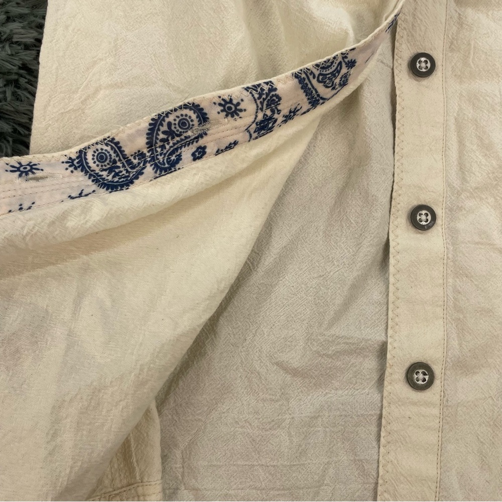 Free People White and Blue Button Down Shirt - Picture 10 of 12